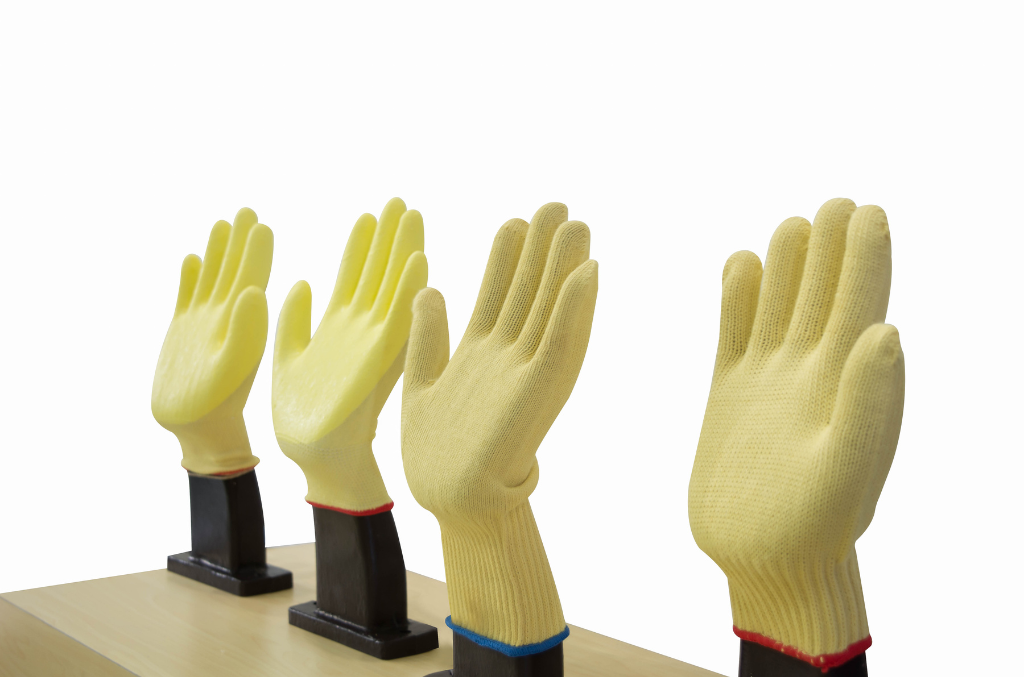 a display with multiple Chemical Resistant Gloves